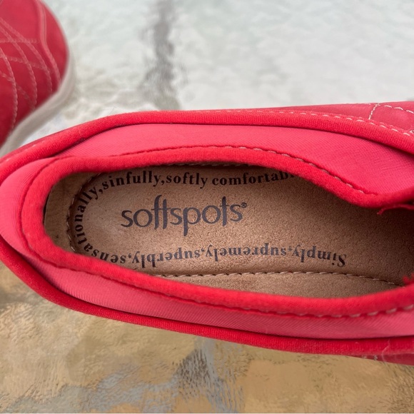 Softspots Red Zip Up Leather Comfort Walking Shoes - Picture 9 of 13